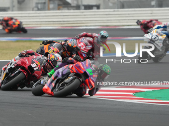 Franco Morbidelli and Pedro Acosta participate in the Gran Premio Red Bull di San Marino e della Riviera di Rimini Grand Prix Race MotoGP on...