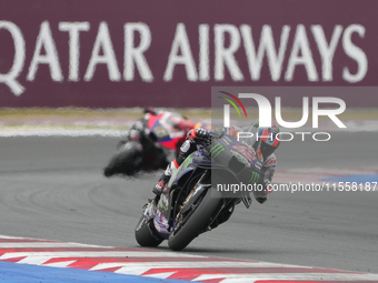 Alex Rins participates in the Gran Premio Red Bull di San Marino e della Riviera di Rimini Grand Prix Race MotoGP on Sunday, MotoGP of San M...