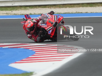 Francesco Bagnaia participates in the Gran Premio Red Bull di San Marino e della Riviera di Rimini Grand Prix Race MotoGP on Sunday at Misan...