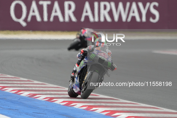 Alex Rins participates in the Gran Premio Red Bull di San Marino e della Riviera di Rimini Grand Prix Race MotoGP on Sunday, MotoGP of San M...