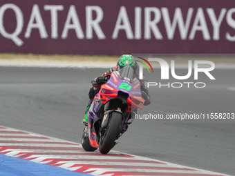 Franco Morbidelli participates in the Gran Premio Red Bull di San Marino e della Riviera di Rimini Grand Prix Race MotoGP on Sunday at Misan...