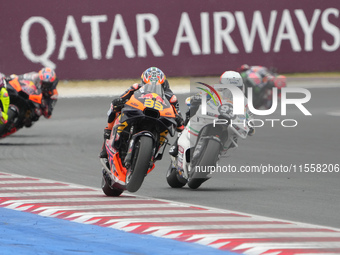 Brad Binder and Marc Marquez during the Gran Premio Red Bull di San Marino e della Riviera di Rimini Grand Prix Race MotoGP on Sunday at Mis...