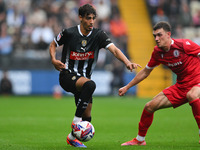 George Abbott of Notts County is in action during the Sky Bet League 2 match between Notts County and Accrington Stanley at Meadow Lane in N...