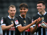 George Abbott of Notts County celebrates victory during the Sky Bet League 2 match between Notts County and Accrington Stanley at Meadow Lan...