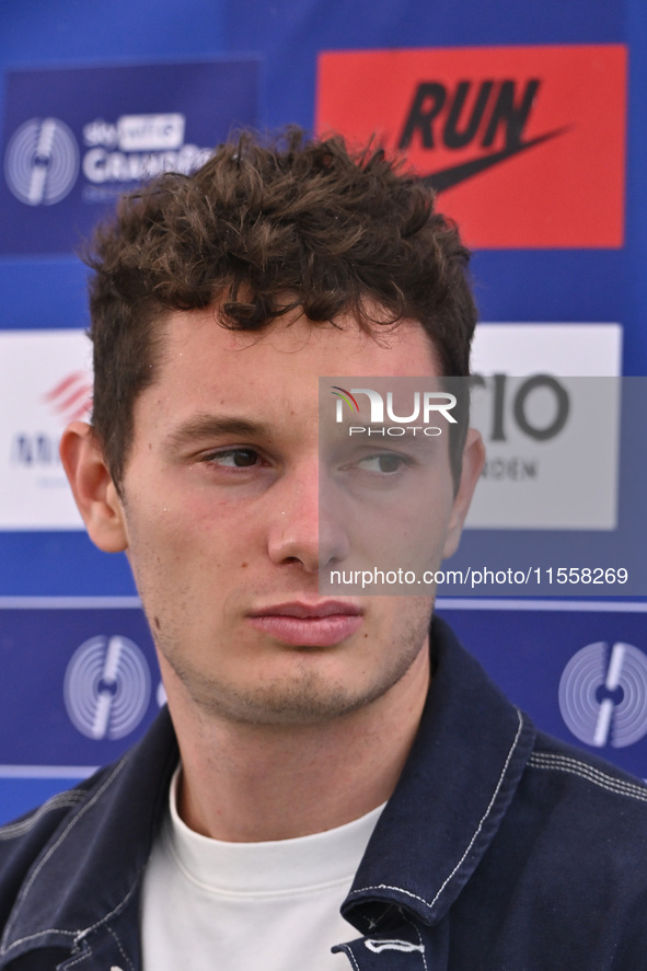 Filippo Tortu of Italy participates in the Grand Prix Brescia 2024 in Brescia, Italy, on September 8, 2024. 