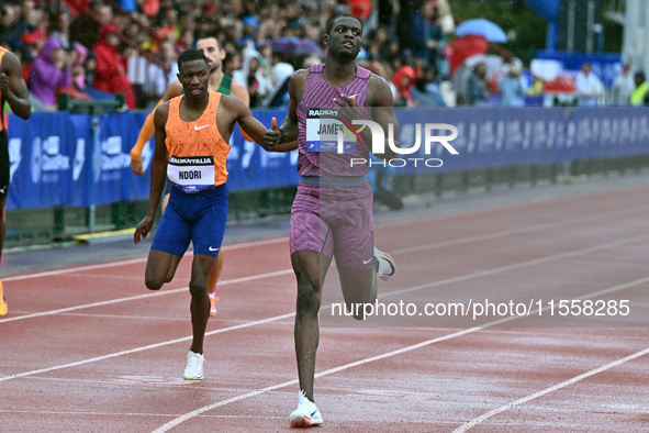 Kirani James of Grenada participates in the Grand Prix Brescia 2024 in Brescia, Italy, on September 8, 2024. 