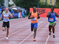 Simon Verherstraet of Belgium, Laetrile Tebogo of Botswana, and Arnaldo Romero Crespo of Cuba during the Grand Prix Brescia 2024 in Brescia,...