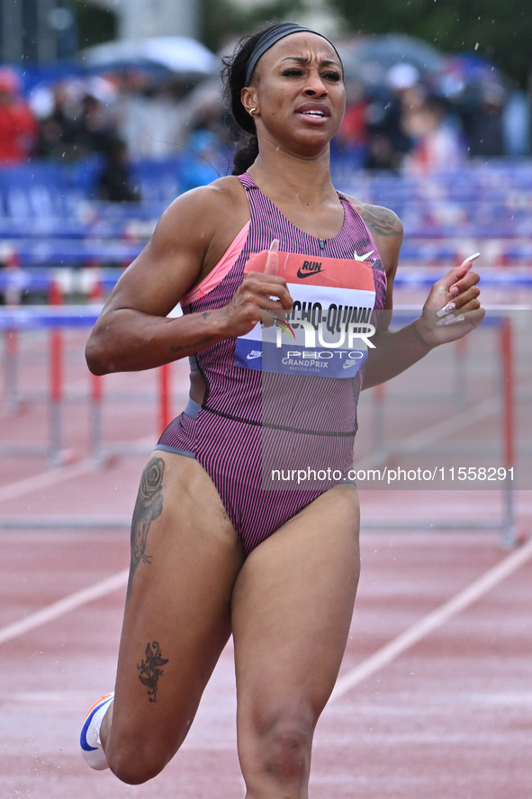 Jasmine Camacho-Quinn of Puerto Rico participates in the Grand Prix Brescia 2024 in Brescia, Italy, on September 8, 2024. 