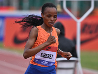 Beatrice Chebet of Kenya participates in the Grand Prix Brescia 2024 in Brescia, Italy, on September 8, 2024. (