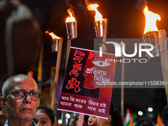 Citizens participate in a night vigil as the protest against the rape and murder of a second-year PGT doctor enters its 30th consecutive day...