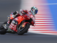 Enea Bastianini of Italy and Ducati Lenovo Team rides on track during the Race of MotoGP of San Marino at Misano World Circuit in Misano Adr...