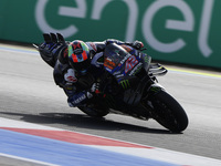 Alex Rins of Spain and Monster Energy Yamaha MotoGP rides on track during the Race of MotoGP of San Marino at Misano World Circuit in Misano...