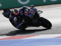 Alex Rins of Spain and Monster Energy Yamaha MotoGP rides on track during the Race of MotoGP of San Marino at Misano World Circuit in Misano...