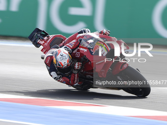 Pedro Acosta of Spain and Red Bull GASGAS Tech3 rides on track during the Race of MotoGP of San Marino at Misano World Circuit in Misano Adr...