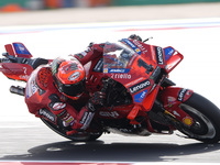 Francesco Bagnaia of Italy and Ducati Lenovo Team rides on track during the Race of MotoGP of San Marino at Misano World Circuit in Misano A...