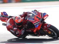 Francesco Bagnaia of Italy and Ducati Lenovo Team rides on track during the Race of MotoGP of San Marino at Misano World Circuit in Misano A...