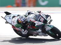 Johann Zarco of France and LCR Honda rides on track during the Race of MotoGP of San Marino at Misano World Circuit in Misano Adriatico, Ita...