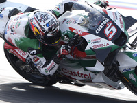 Johann Zarco of France and LCR Honda rides on track during the Race of MotoGP of San Marino at Misano World Circuit in Misano Adriatico, Ita...