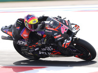 Aleix Espargaro of Spain and Aprilia Racing rides on track during the Race of MotoGP of San Marino at Misano World Circuit in Misano Adriati...