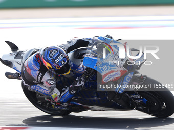 Miguel Oliveira of Portugal and Trackhouse Racing rides on track during the Race of MotoGP of San Marino at Misano World Circuit in Misano A...