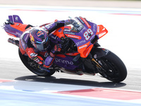 Jorge Martin of Spain and Prima Pramac Racing rides on track during the Race of MotoGP of San Marino at Misano World Circuit in Misano Adria...