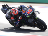 Fabio Quartararo of France and Monster Energy Yamaha MotoGP rides on track during the Race of MotoGP of San Marino at Misano World Circuit i...