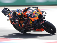 Brad Binder of South Africa and Red Bull KTM Factory Racing rides on track during the Race of MotoGP of San Marino at Misano World Circuit i...