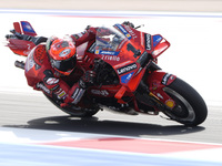 Francesco Bagnaia of Italy and Ducati Lenovo Team rides on track during the Race of MotoGP of San Marino at Misano World Circuit in Misano A...