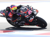 Aleix Espargaro of Spain and Aprilia Racing rides on track during the Race of MotoGP of San Marino at Misano World Circuit in Misano Adriati...