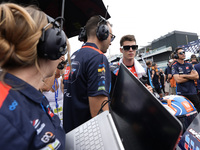 Ivan Ortola of Spain and MT Helmets - MSI looks on prior to the Moto3 Race of MotoGP of San Marino at Misano World Circuit in Misano Adriati...