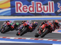 Francesco Bagnaia of Italy and Ducati Lenovo Team participates in the Race of MotoGP of San Marino at Misano World Circuit in Misano Adriati...