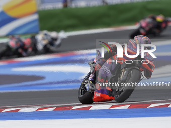 Jorge Martin of Spain and Prima Pramac Racing rides on track during the Race of MotoGP of San Marino at Misano World Circuit in Misano Adria...