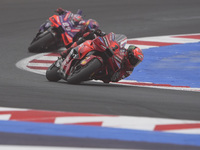 Francesco Bagnaia of Italy and Ducati Lenovo Team participates in the Race of MotoGP of San Marino at Misano World Circuit in Misano Adriati...