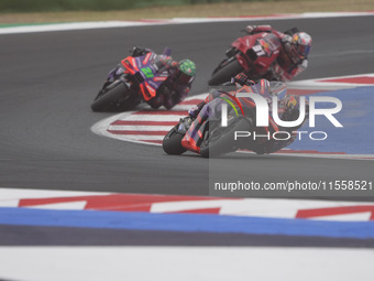 Jorge Martin of Spain and Prima Pramac Racing rides on track during the Race of MotoGP of San Marino at Misano World Circuit in Misano Adria...