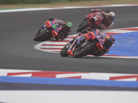 Jorge Martin of Spain and Prima Pramac Racing rides on track during the Race of MotoGP of San Marino at Misano World Circuit in Misano Adria...