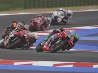 Franco Morbidelli of Italy and Prima Pramac Racing rides on track during the Race of MotoGP of San Marino at Misano World Circuit in Misano...