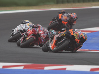 Brad Binder of South Africa and Red Bull KTM Factory Racing rides on track during the Race of MotoGP of San Marino at Misano World Circuit i...