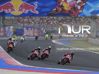 Jorge Martin of Spain and Prima Pramac Racing rides on track during the Race of MotoGP of San Marino at Misano World Circuit in Misano Adria...