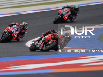 Francesco Bagnaia of Italy and Ducati Lenovo Team participates in the Race of MotoGP of San Marino at Misano World Circuit in Misano Adriati...