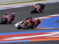 Francesco Bagnaia of Italy and Ducati Lenovo Team participates in the Race of MotoGP of San Marino at Misano World Circuit in Misano Adriati...