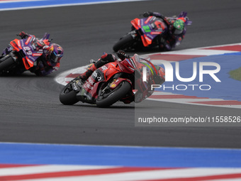 Francesco Bagnaia of Italy and Ducati Lenovo Team participates in the Race of MotoGP of San Marino at Misano World Circuit in Misano Adriati...