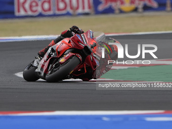 Francesco Bagnaia of Italy and Ducati Lenovo Team participates in the Race of MotoGP of San Marino at Misano World Circuit in Misano Adriati...