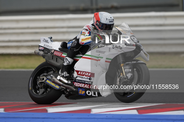 Marc Marquez of Spain and Gresini Racing MotoGP during the Race of MotoGP of San Marino at Misano World Circuit in Misano Adriatico, Italy,...