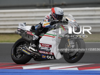 Marc Marquez of Spain and Gresini Racing MotoGP during the Race of MotoGP of San Marino at Misano World Circuit in Misano Adriatico, Italy,...