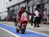 Daniel Holgado of Spain and Red Bull GASGAS Tech3 rides during the Race of MotoGP of San Marino at Misano World Circuit in Misano Adriatico,...