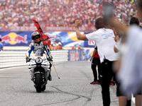 Marc Marquez of Spain and Gresini Racing MotoGP celebrate the victory of the MotoGP Race of MotoGP Of San Marino at Misano World Circuit in...