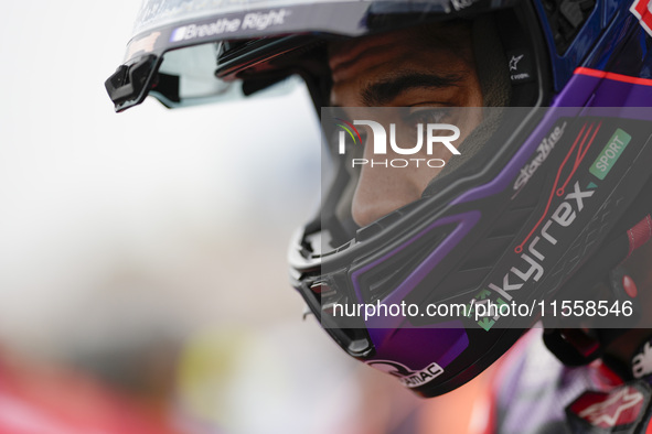 Jorge Martin of Spain and Prima Pramac Racing looks on prior to the MotoGP Race of MotoGP of San Marino at Misano World Circuit in Misano Ad...