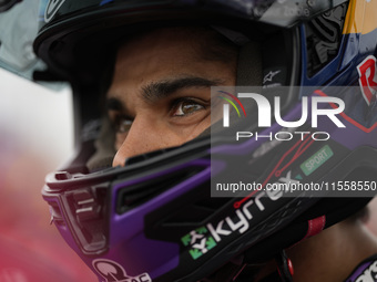 Jorge Martin of Spain and Prima Pramac Racing looks on prior to the MotoGP Race of MotoGP of San Marino at Misano World Circuit in Misano Ad...