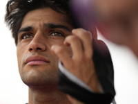 Jorge Martin of Spain and Prima Pramac Racing looks on prior to the MotoGP Race of MotoGP of San Marino at Misano World Circuit in Misano Ad...