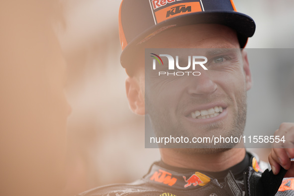 Brad Binder of South Africa and Red Bull KTM Factory Racing looks on prior to the MotoGP Race of MotoGP of San Marino at Misano World Circui...